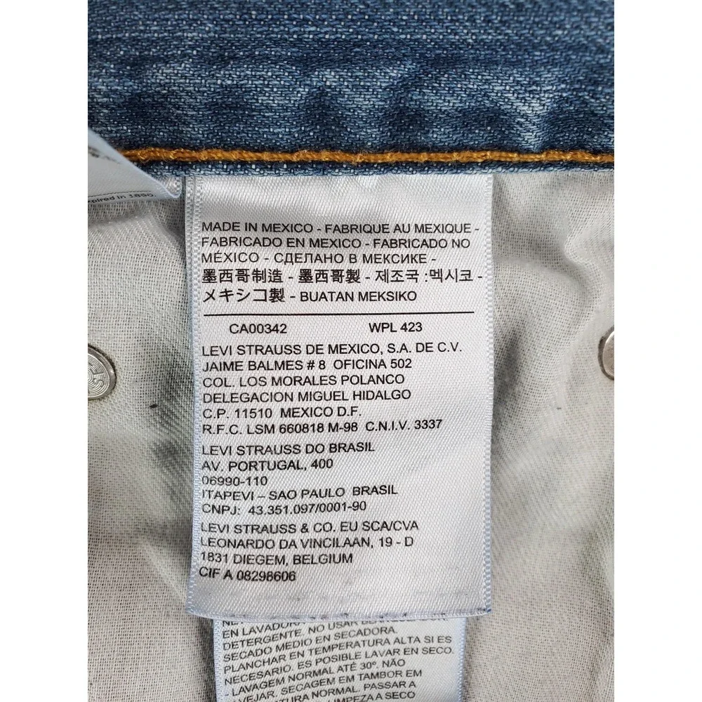 Levis 559 Jeans Mens 48x29 Blue Denim Straight Leg Relaxed Fit Distressed Pants